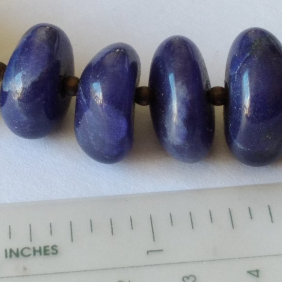 "Lapis Lazuli" Sodalite Graduated Bead Necklace 22"L - Picture 4 of 7